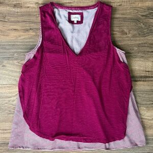 VGUC - Anthro Deletta Magenta Striped Swing Tank Top M